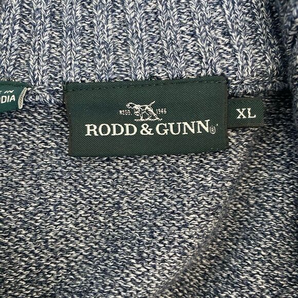 Rodd & Gunn Merrick Bay 1/4 Zip Cotton Sweater in Indigo Size XL - Picture 8 of 12